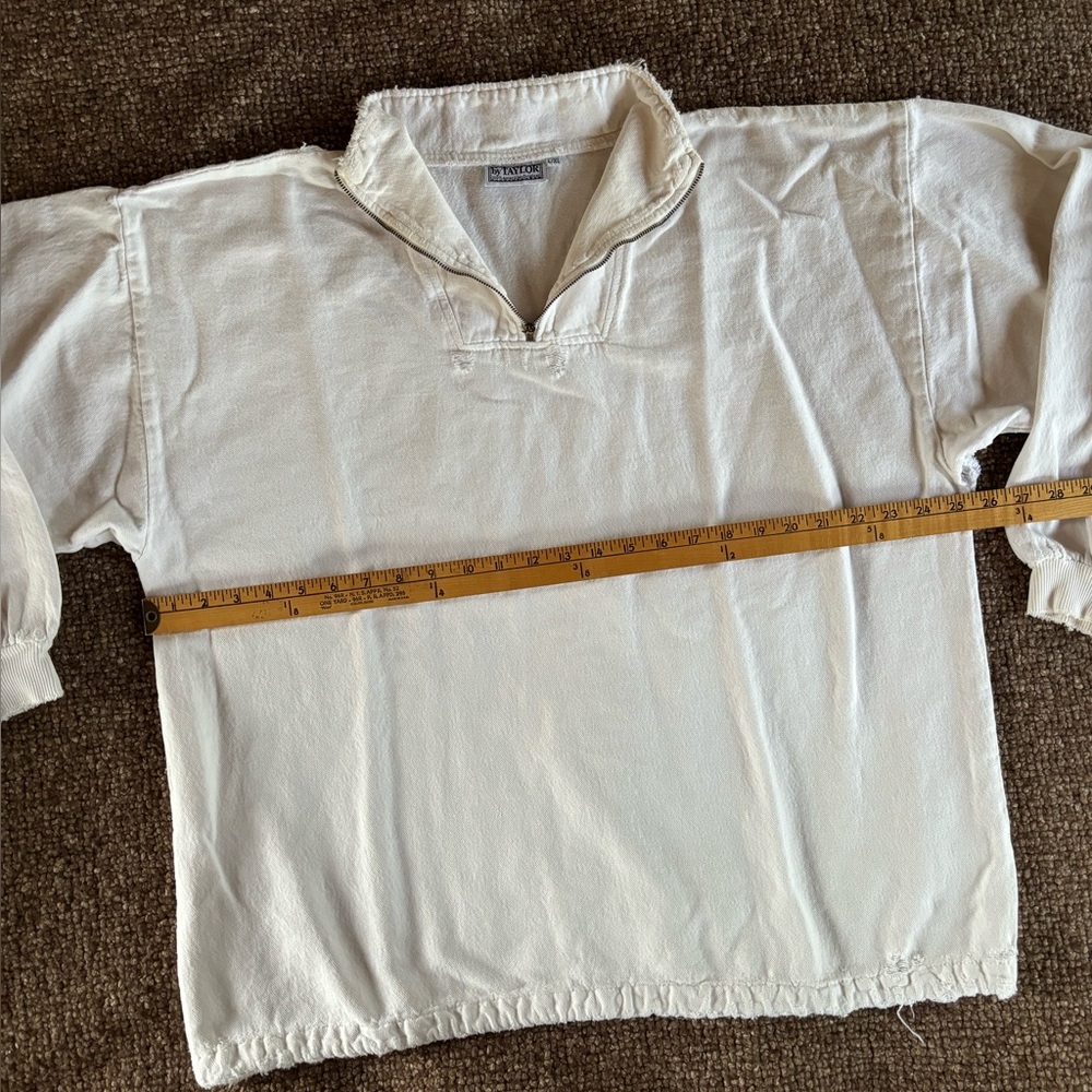 Vintage Distressed Cotton 1/4 Zip Pullover - Picture 13 of 14